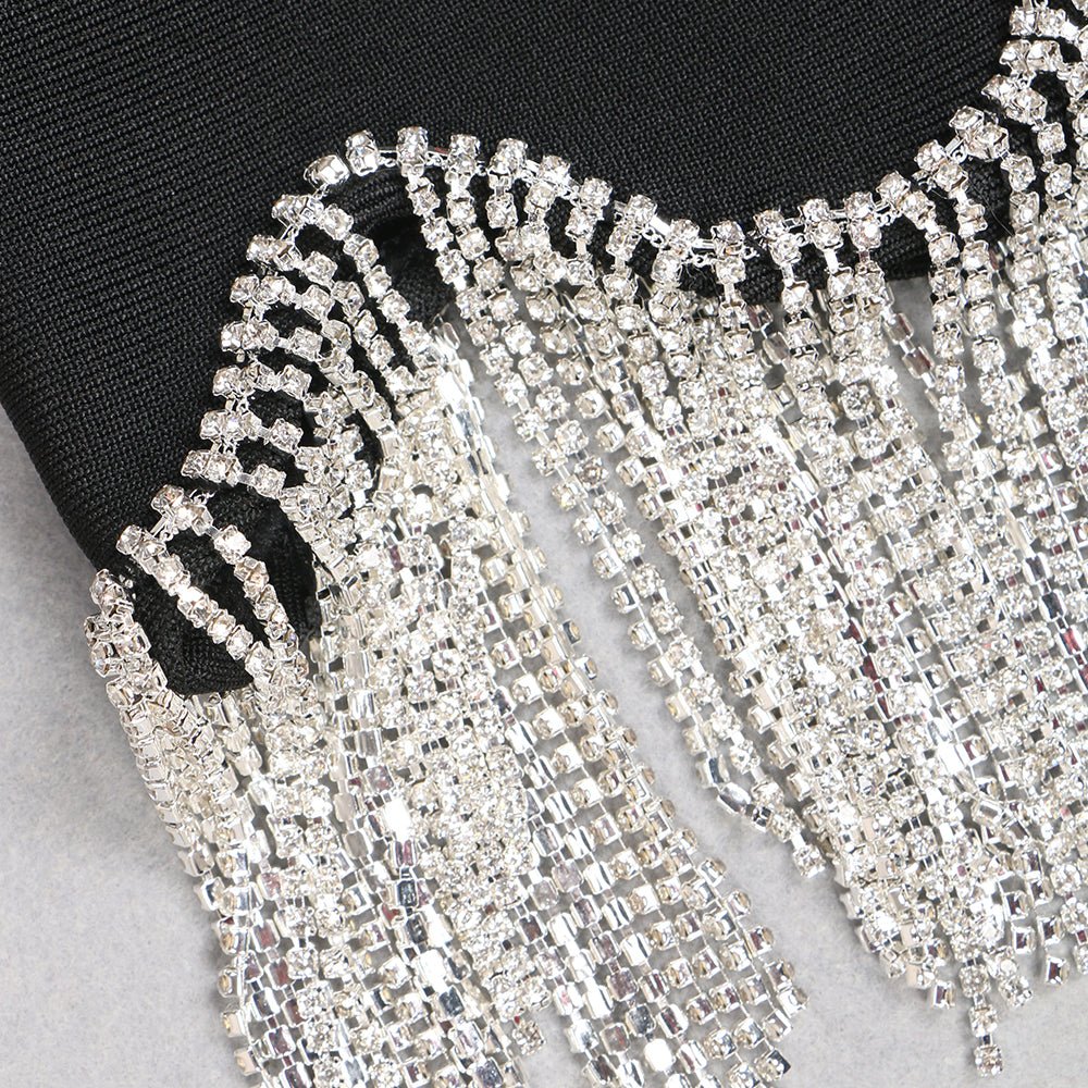 Robe Années 40 Noire Perles - Louise Vintage