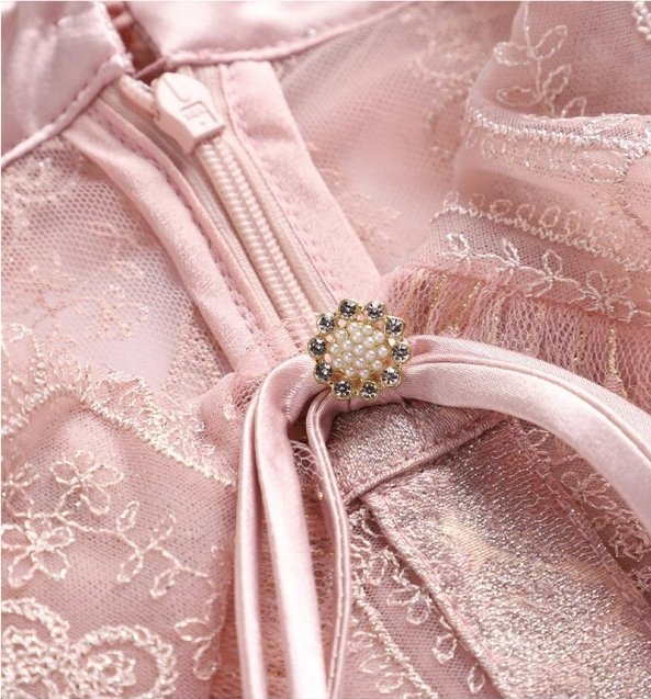 Robe Années 40 Perles Rose - Louise Vintage