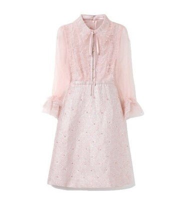 Robe Années 40 Perles Rose - Louise Vintage