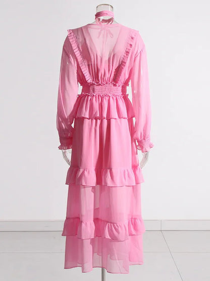 Robe Années 40 Rose Plissée - Louise Vintage