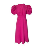 Robe Années 40 Rose Volume - Louise Vintage