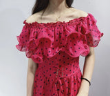 Robe Années 40 Rouge Volume - Louise Vintage