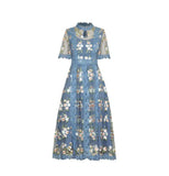 Robe Années 40 Slim Bleu - Louise Vintage
