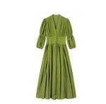 Robe Années 40 Verte Boutons - Louise Vintage