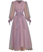 Robe Années 40 Violet Jupe Plissée - Louise Vintage