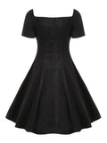 Robe Années 50 60 Rouge et Noire - Louise Vintage
