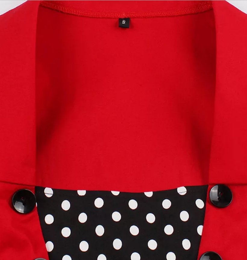 Robe Années 50 Américaine Pois Rouge - Louise Vintage