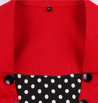 Robe Années 50 Américaine Pois Rouge - Louise Vintage