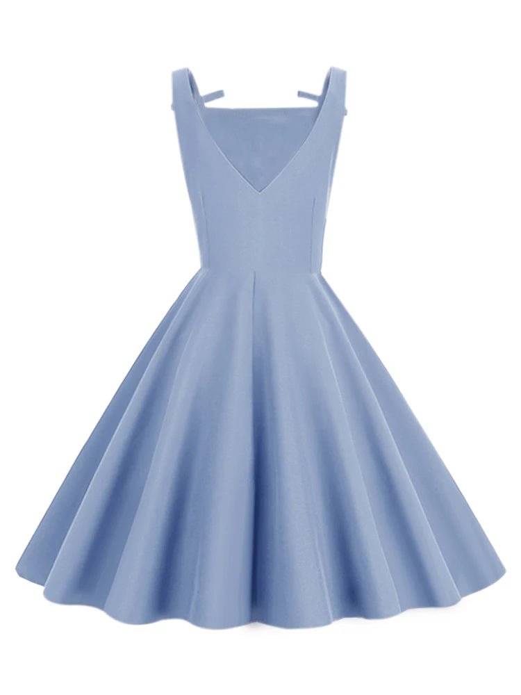 Robe Années 50 Chic Bleu - Louise Vintage