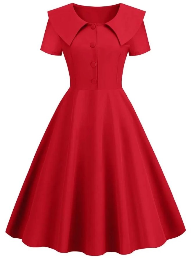 Robe Années 50 Rouge - Louise Vintage