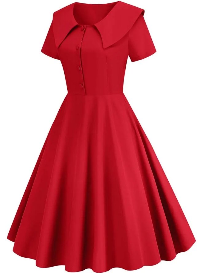 Robe Années 50 Rouge - Louise Vintage