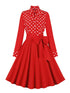 Robe Années 50 Rouge Automne - Louise Vintage