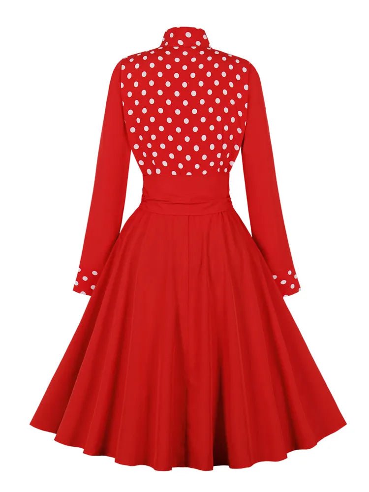 Robe Années 50 Rouge Automne - Louise Vintage