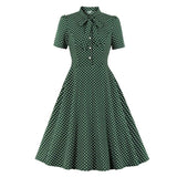 Robe Années 50 Vintage Vert Pois - Louise Vintage