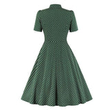 Robe Années 50 Vintage Vert Pois - Louise Vintage