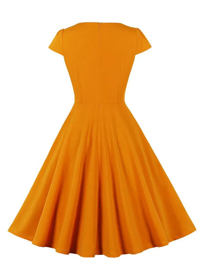 Robe Années 60 Orange - Louise Vintage