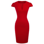Robe Années 60 Rouge Unie - Louise Vintage
