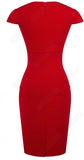 Robe Années 60 Rouge Unie - Louise Vintage