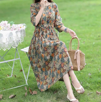 Robe Années 70 Hippie Liberty - Louise Vintage