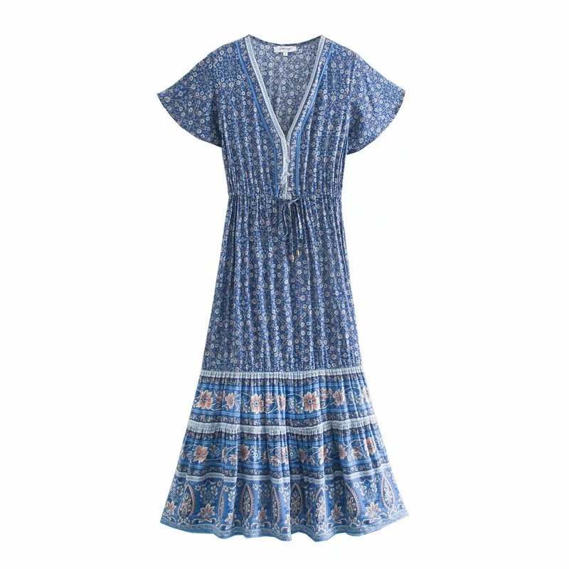 La Peace Robe Robe Années 70 Hippie Peace & Love - Louise Vintage