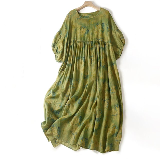 Robe Années 70 Hippie Verte - Louise Vintage