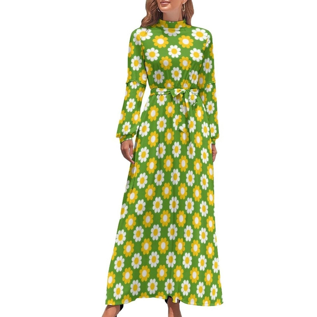 Robe Années 70 Jaune et Verte - Louise Vintage