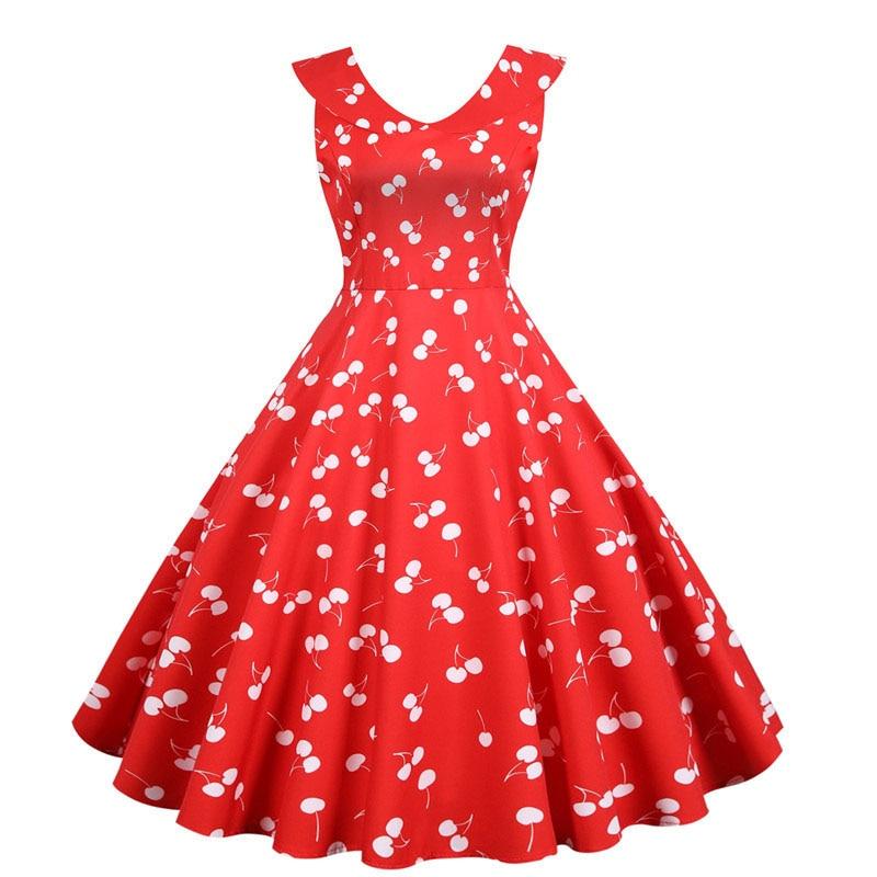 Robe Cerise Année 50 Femme - Louise Vintage