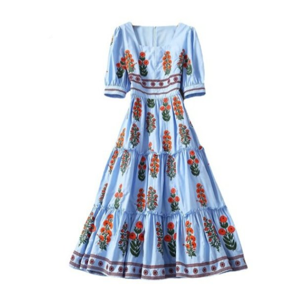 Robe Courte Vintage Fleurie Bleu - Louise Vintage