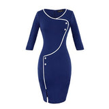 Robe Crayon Année 60 Bleu - Louise Vintage