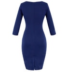 Robe Crayon Année 60 Bleu - Louise Vintage