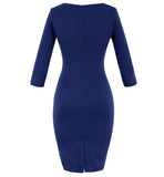 Robe Crayon Année 60 Bleu - Louise Vintage