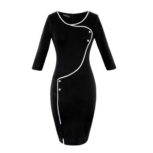 Robe Crayon Année 60 Noir - Louise Vintage