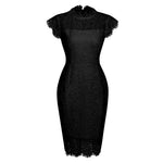 Robe Crayon Dentelle Vintage Noire - Louise Vintage