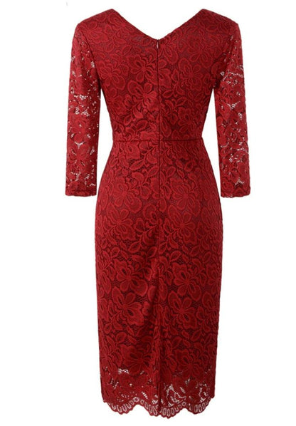 Robe Crayon Vintage Année 50 Bordeaux - Louise Vintage