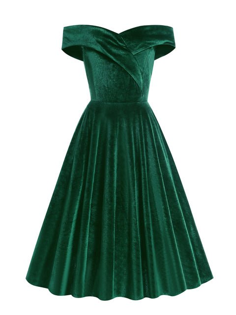 Robe de Cérémonie Année 50 Verte - Louise Vintage