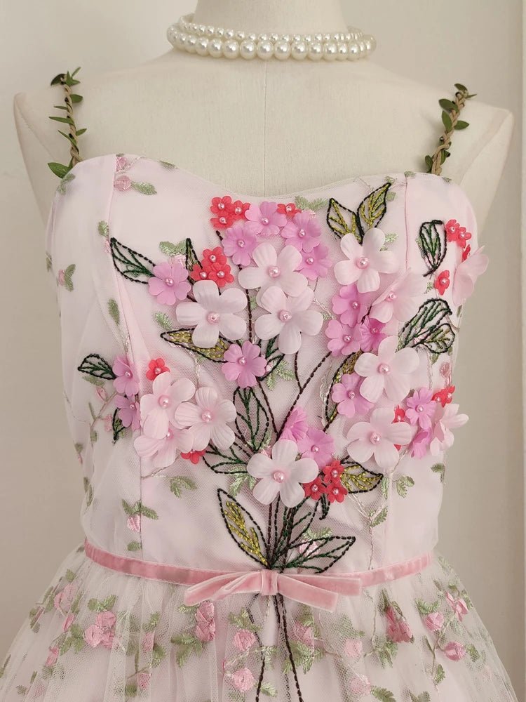 Robe de Cérémonie Vintage Fleurie Rose - Louise Vintage
