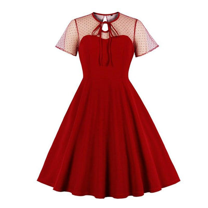 Robe de Soirée Années 50 Grande Taille Rouge - Louise Vintage