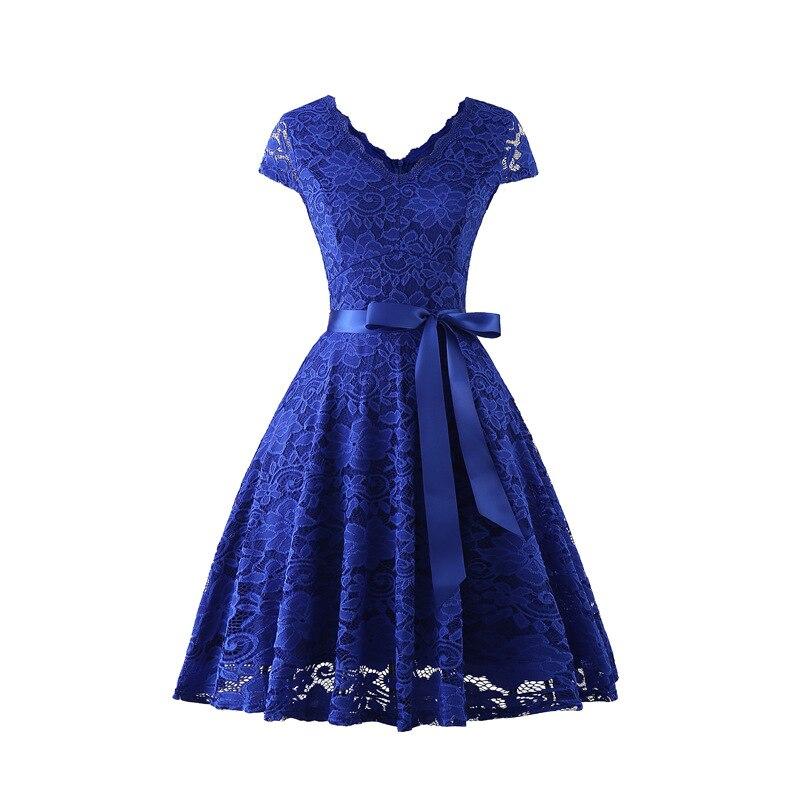 Robe de Soirée des Années 50 Dentelle Bleu - Louise Vintage