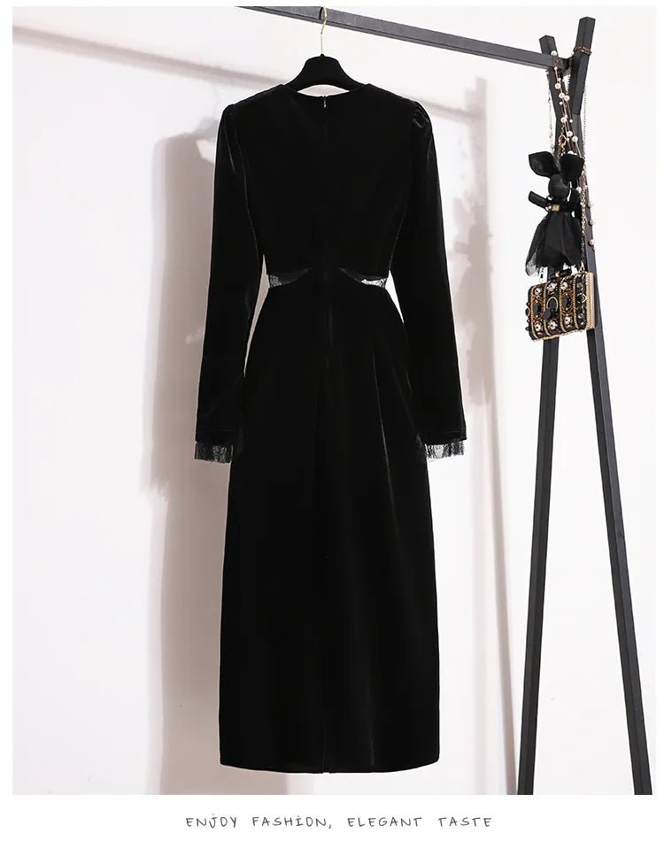 Robe des Années 40 50 Noire - Louise Vintage