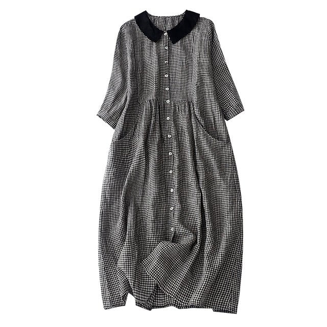 Robe des Années 70 à Carreaux - Louise Vintage