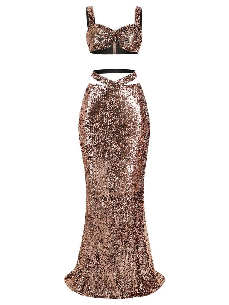 Robe Disco Année 70 Dorée - Louise Vintage