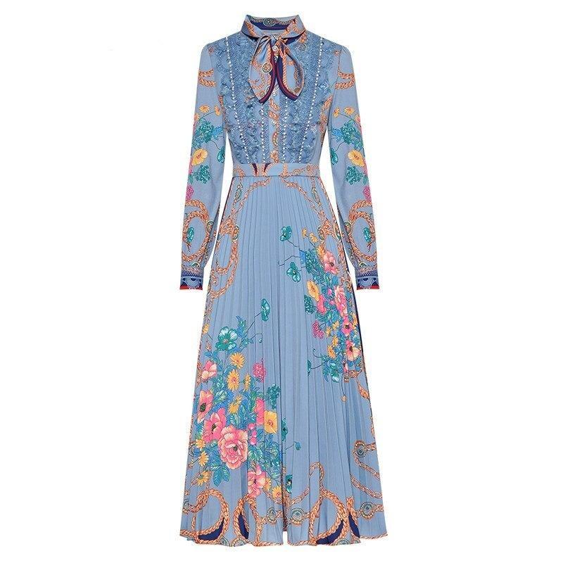 Robe Droite Style Année 40 Bleu - Louise Vintage