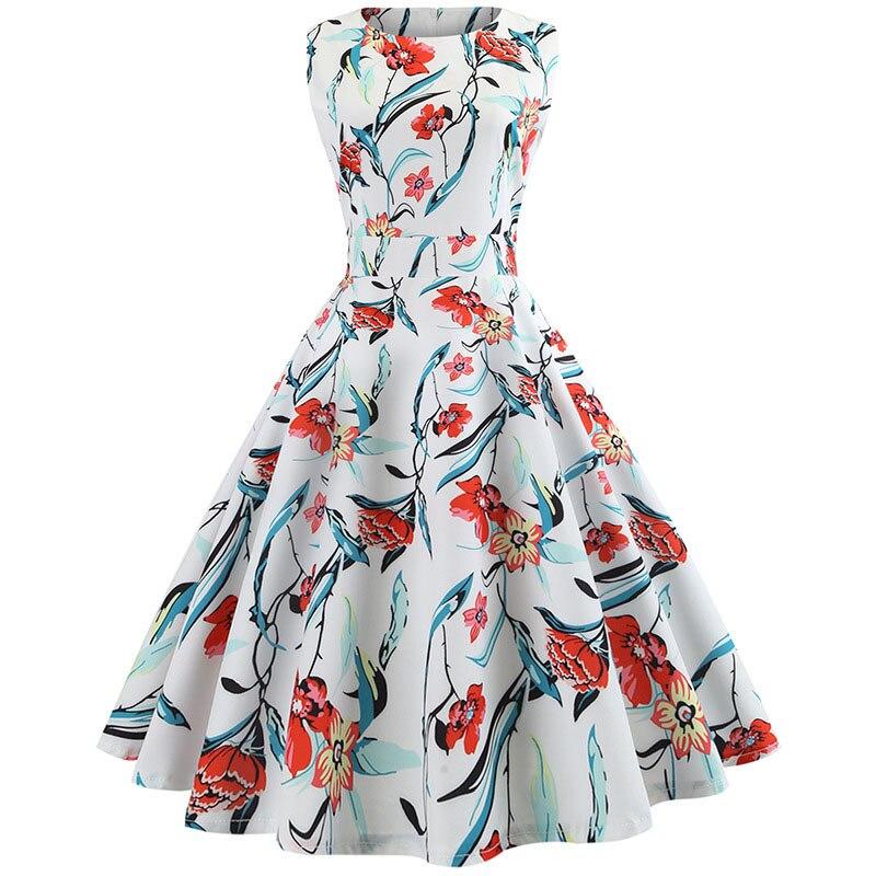 Robe Evasée Vintage Blanche Fleurs - Louise Vintage