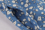 Robe Evasée Vintage Bleue Fleurs Blanches - Louise Vintage