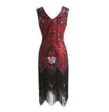 Robe Femme Années 20 Rouge - Louise Vintage