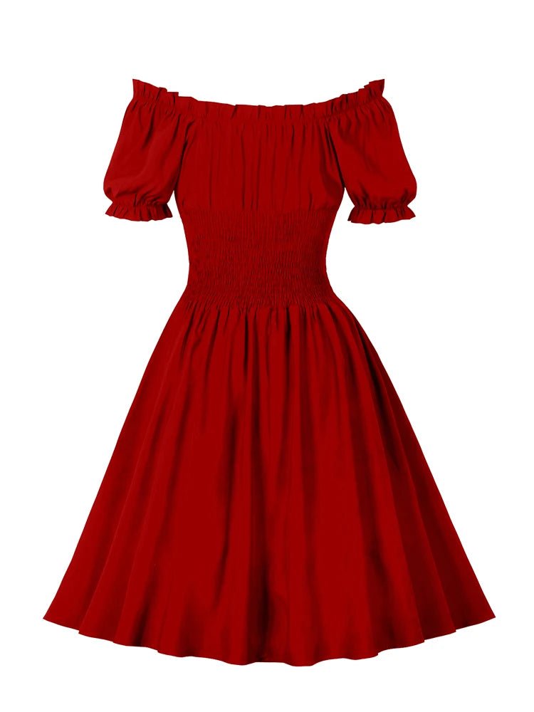Robe Femme Années 50 Rouge - Louise Vintage