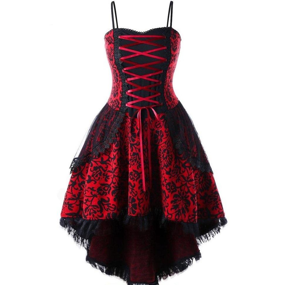 Robe Gothique Vintage Année 50 Rouge - Louise Vintage