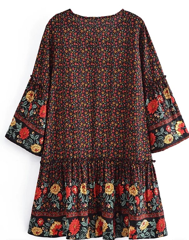 Robe Hippie Ann e 70 Noire