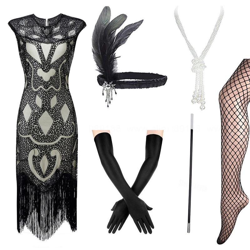 Robe Inspiration Années 20 Glamour (Avec Accéssoires) - Louise Vintage