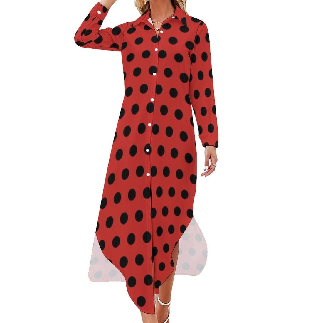 Robe Longue Année 70 a Pois - Louise Vintage